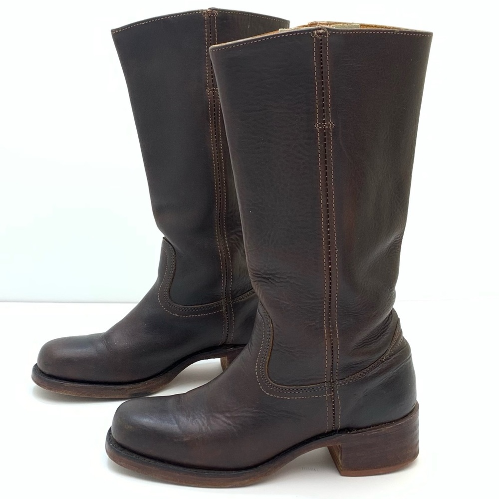Vintage Frye Dark Brown Leather Campus 14L Boots